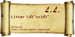 Litter László névjegykártya
